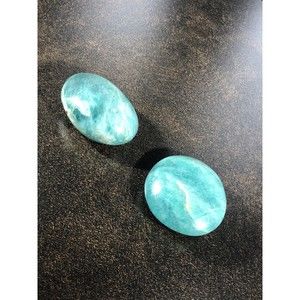 Natural Amazonite Palm Stone Pair Calming Soothing Amazonite Stone Polished